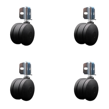 Service Caster 3'' Nylon Twin Wheel Casters with Corner Mounting Bracket , 4PK SCC-UHGR02S75-NYS-716-4-CB90-4